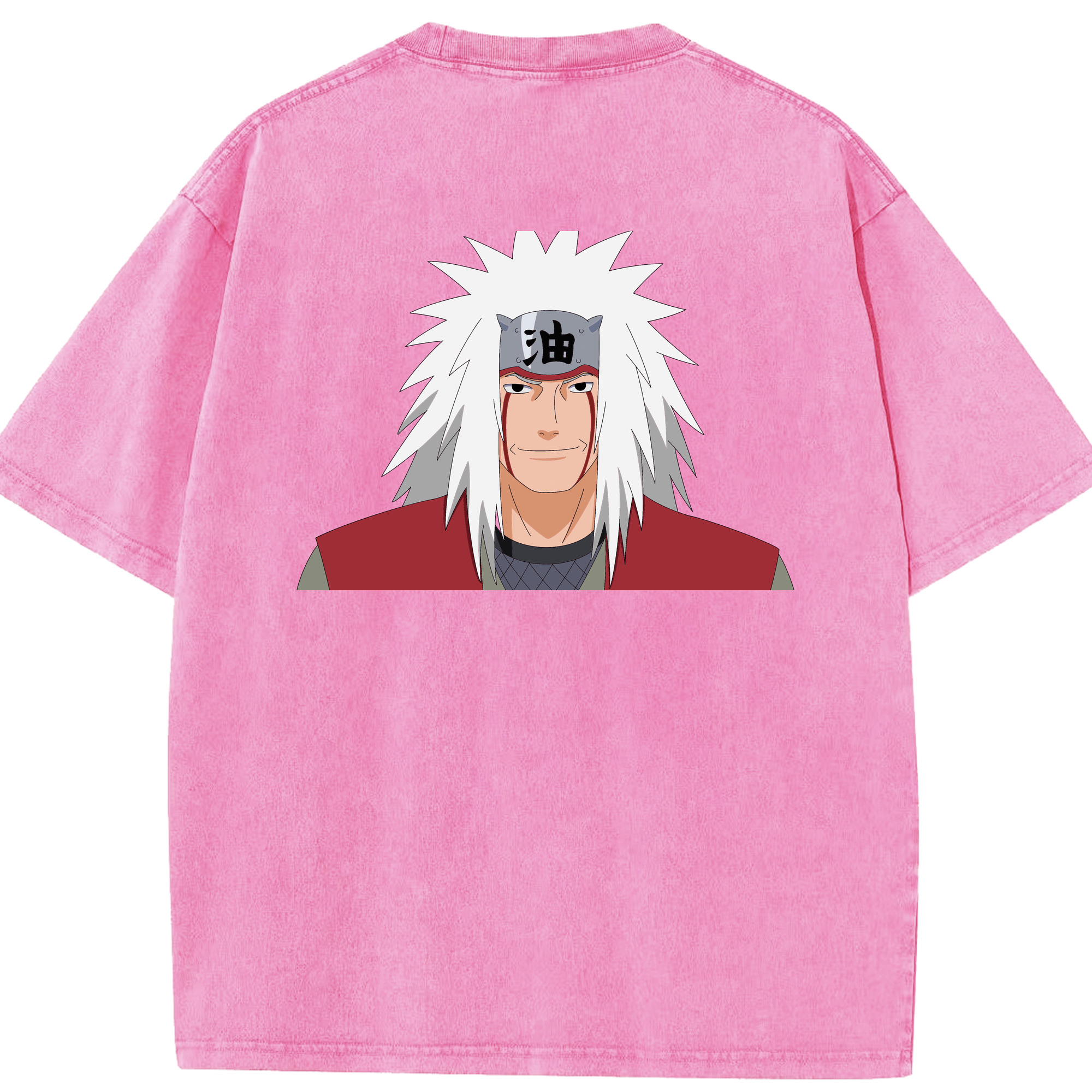 （画像用） NARUTO -ナルト- 自来也（じらいや） Jiraiya 綿100% ヴィンテージ風 半袖Tシャツ（背面プリント）